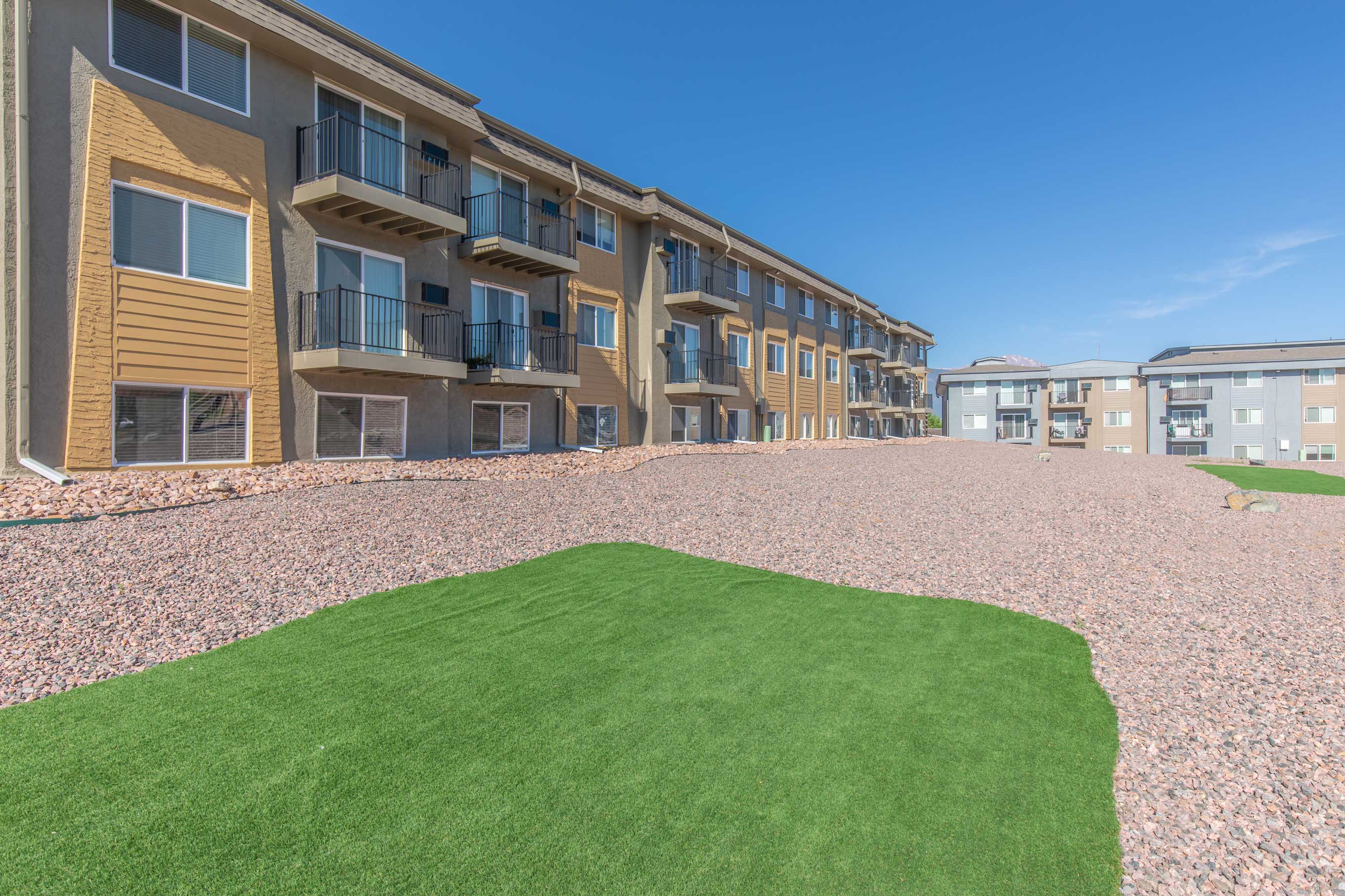 One and two bedroom apartments with balconies at the Ascent Apartments, in Colorado Springs, CO