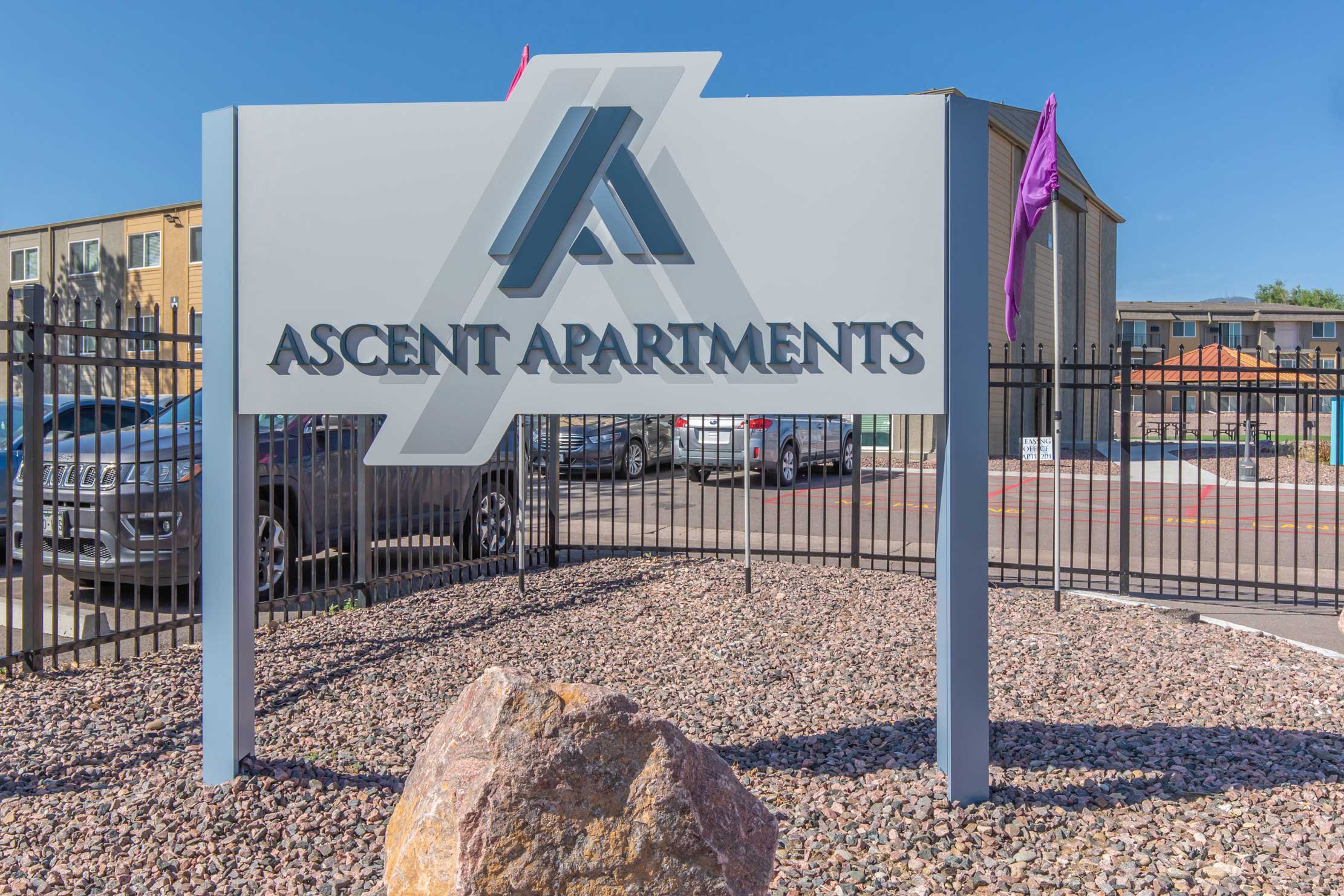 exterior sign of Ascent Apartments, Colorado Springs